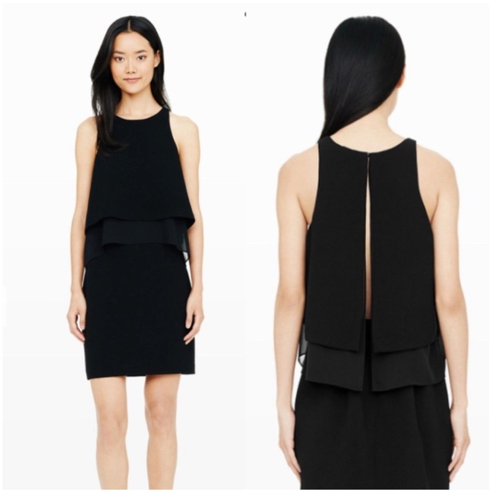 Club Monaco Black Layered Backless Dress